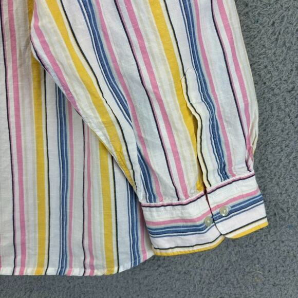 Ralph Lauren Linen Top 2X Lagenlook Beachy Preppy Natural Stripe Boxy Roomy LRL - Picture 12 of 13